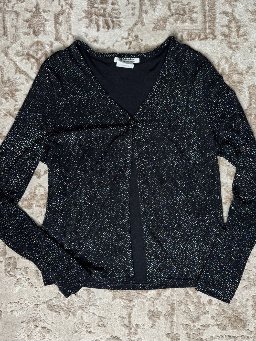 Y2K Sparkle Open Long Sleeve Cardigan